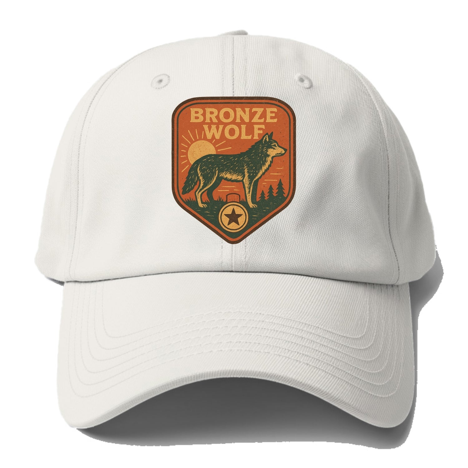 Bronze Wolf Medal  - Baseball Cap For Big Heads - Off White