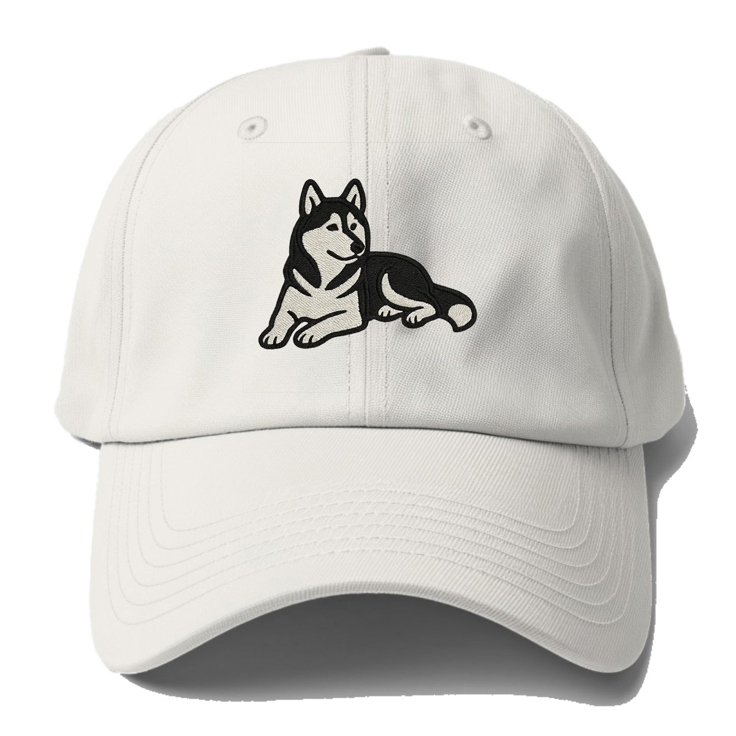 Siberian Husky - Black and white relaxed Baseball Cap For Big Heads - Off White