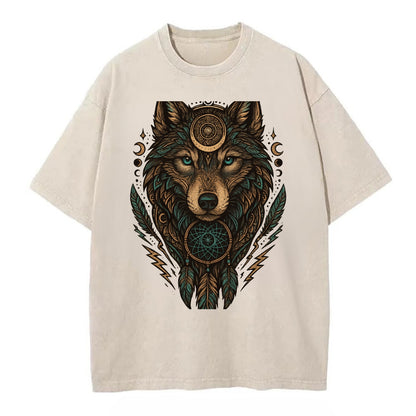 Storm Wolf Thunder  - Vintage T-shirt - Off White