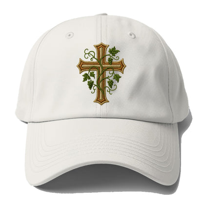 Vine Cross  - Baseball Cap For Big Heads - Off White