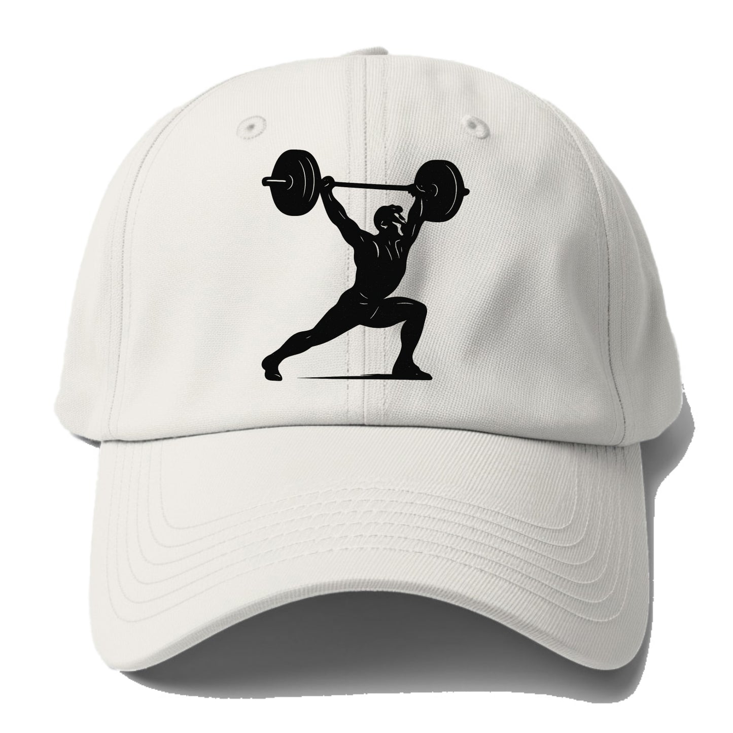 Weightlifter doing overhead snatch - Baseball Cap - Off White