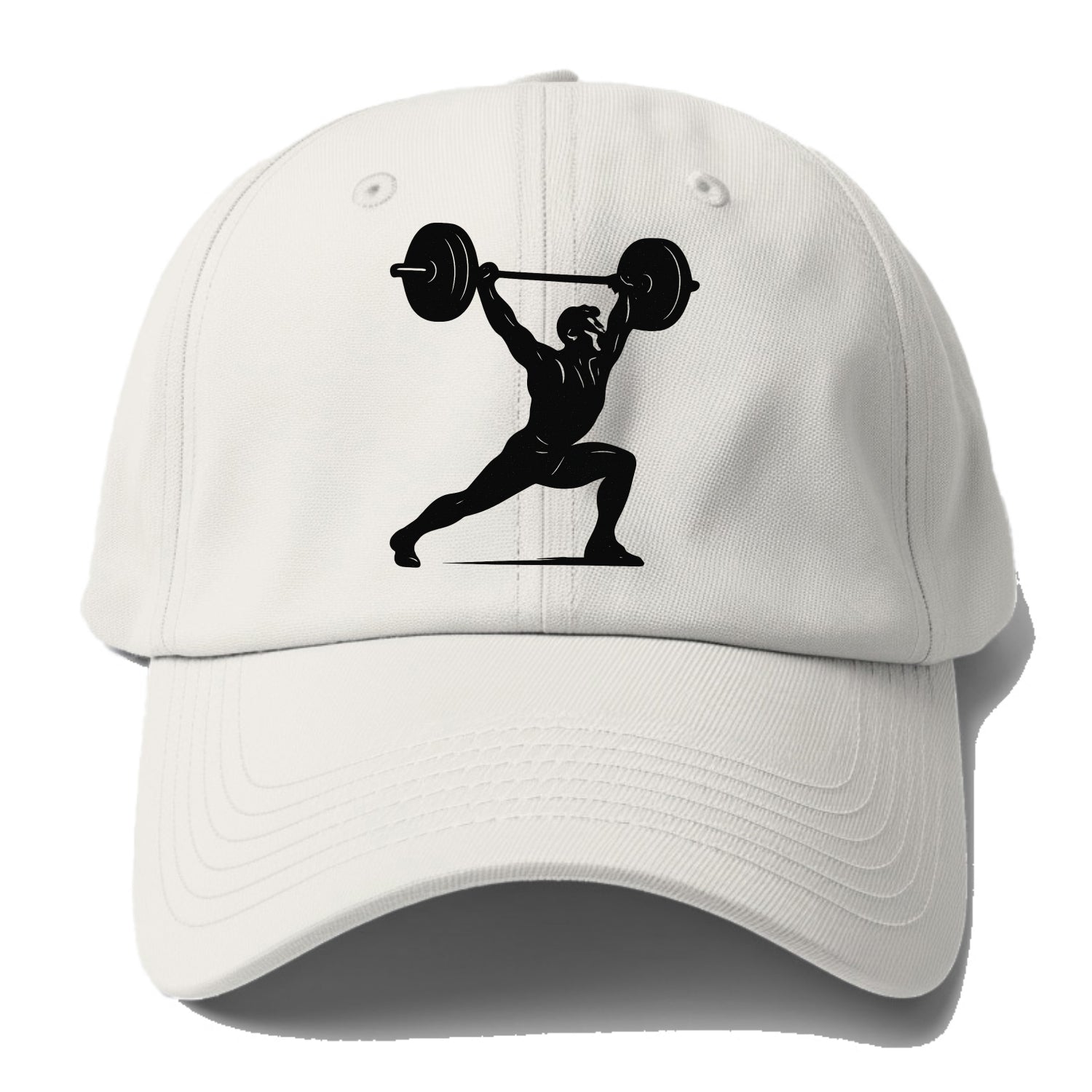 Weightlifter doing overhead snatch - Baseball Cap - Off White