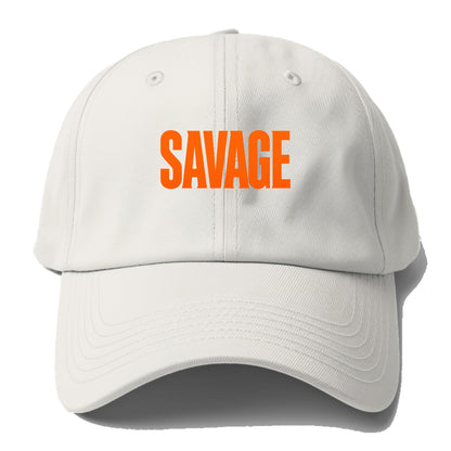 Bold typography design - "SAVAGE" - fierce attitude, taking no - Baseball Cap For Big Heads - Off White