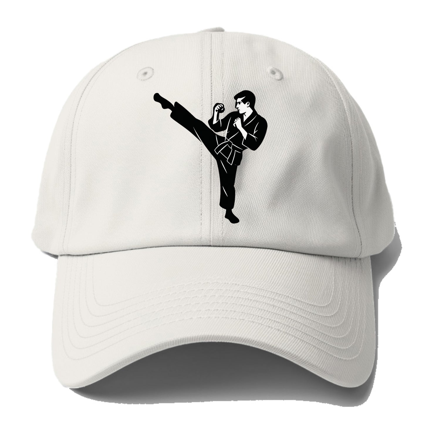 Martial artist performing a high kick - Baseball Cap For Big Heads - Off White