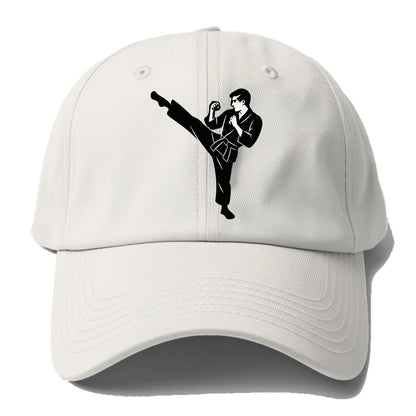 Martial artist performing a high kick - Baseball Cap For Big Heads - Off White