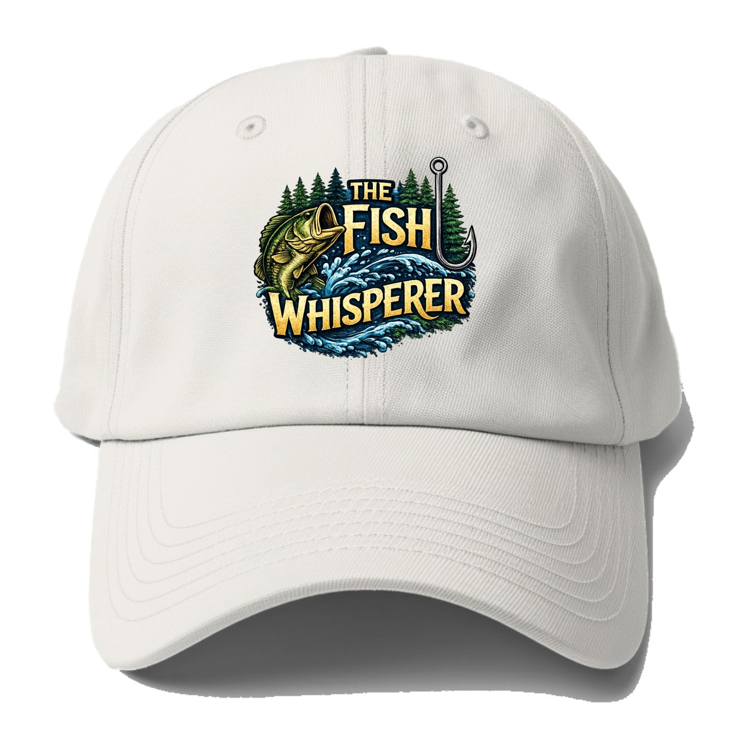 Fish Whisperer - Baseball Cap For Big Heads - Off White