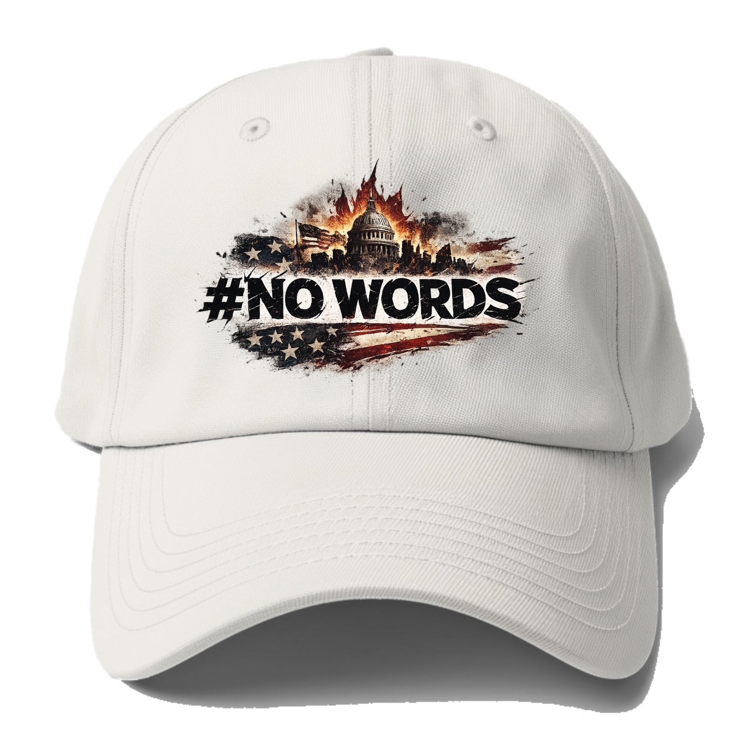No Words! - Baseball Cap For Big Heads - Off White