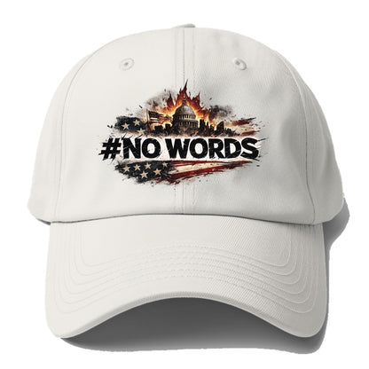 No Words! - Baseball Cap For Big Heads - Off White