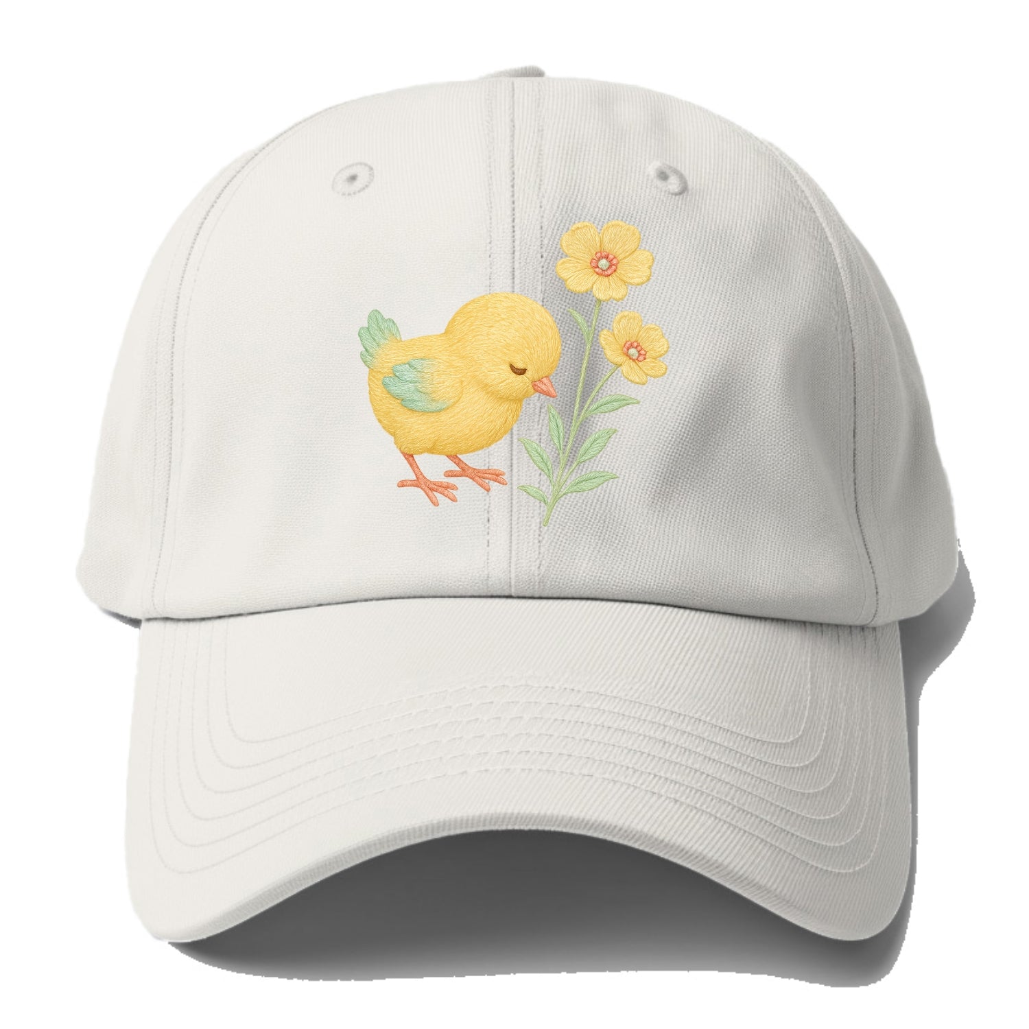 Yellow Chick - Baseball Cap - Off White