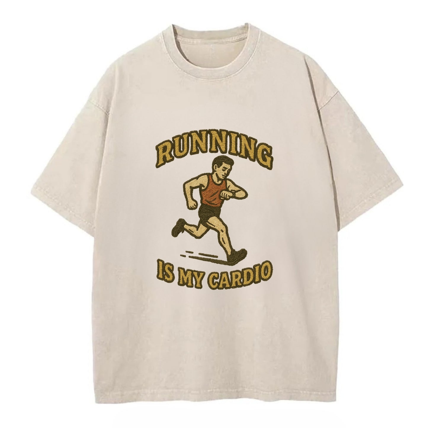 Running Late Is My Cardio  - Vintage T-shirt - Off White