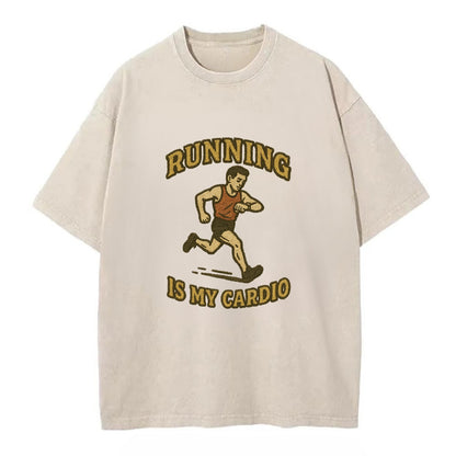 Running Late Is My Cardio  - Vintage T-shirt - Off White