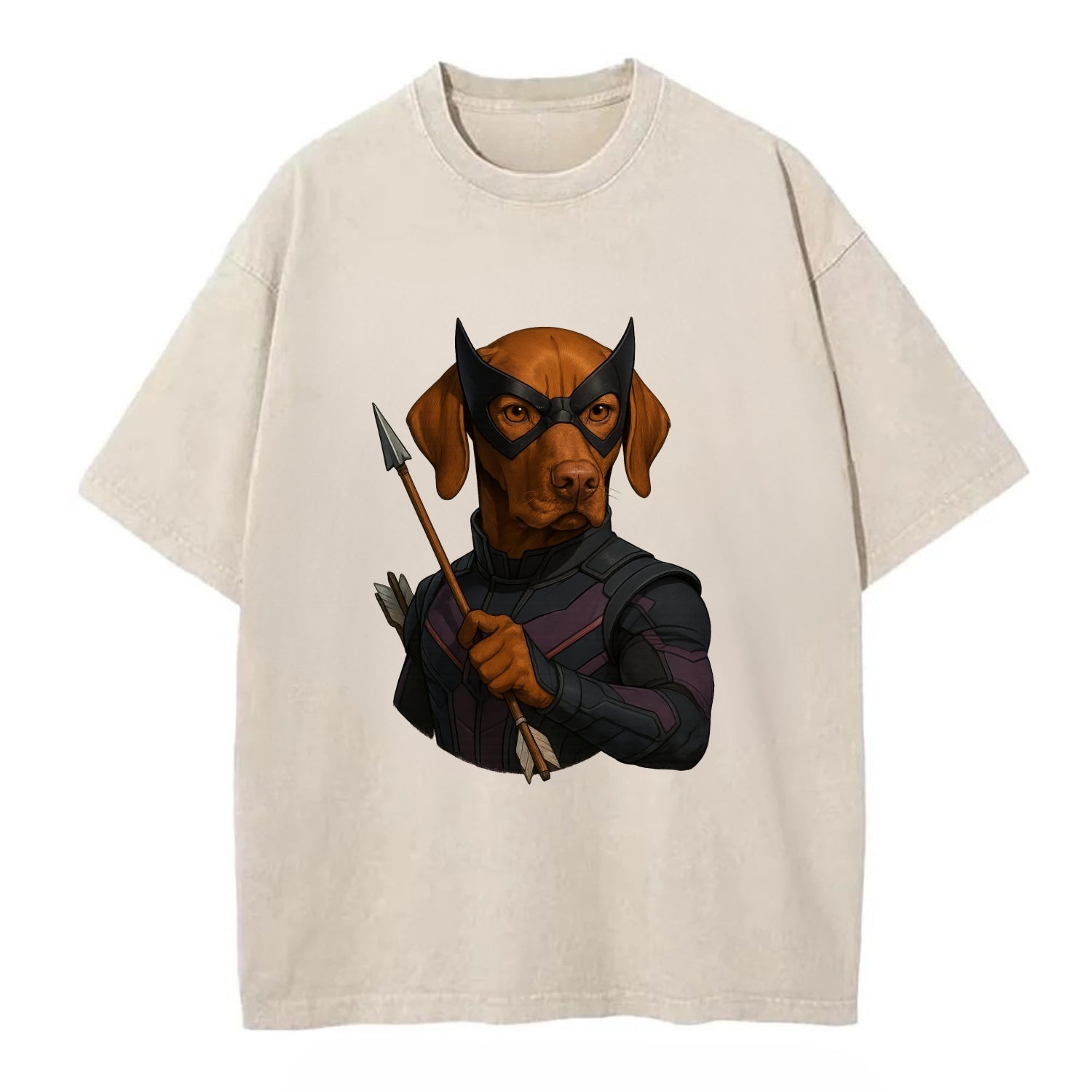 Vizsla Hawkeye  - Vintage T-shirt - Off White