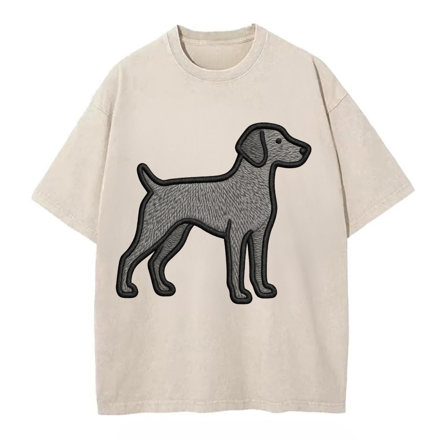 Weimaraner - Trendy gray ghost design wi - Vintage T-shirt - Off White