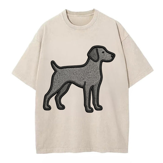 Weimaraner - Trendy gray ghost design wi - Vintage T-shirt - Off White