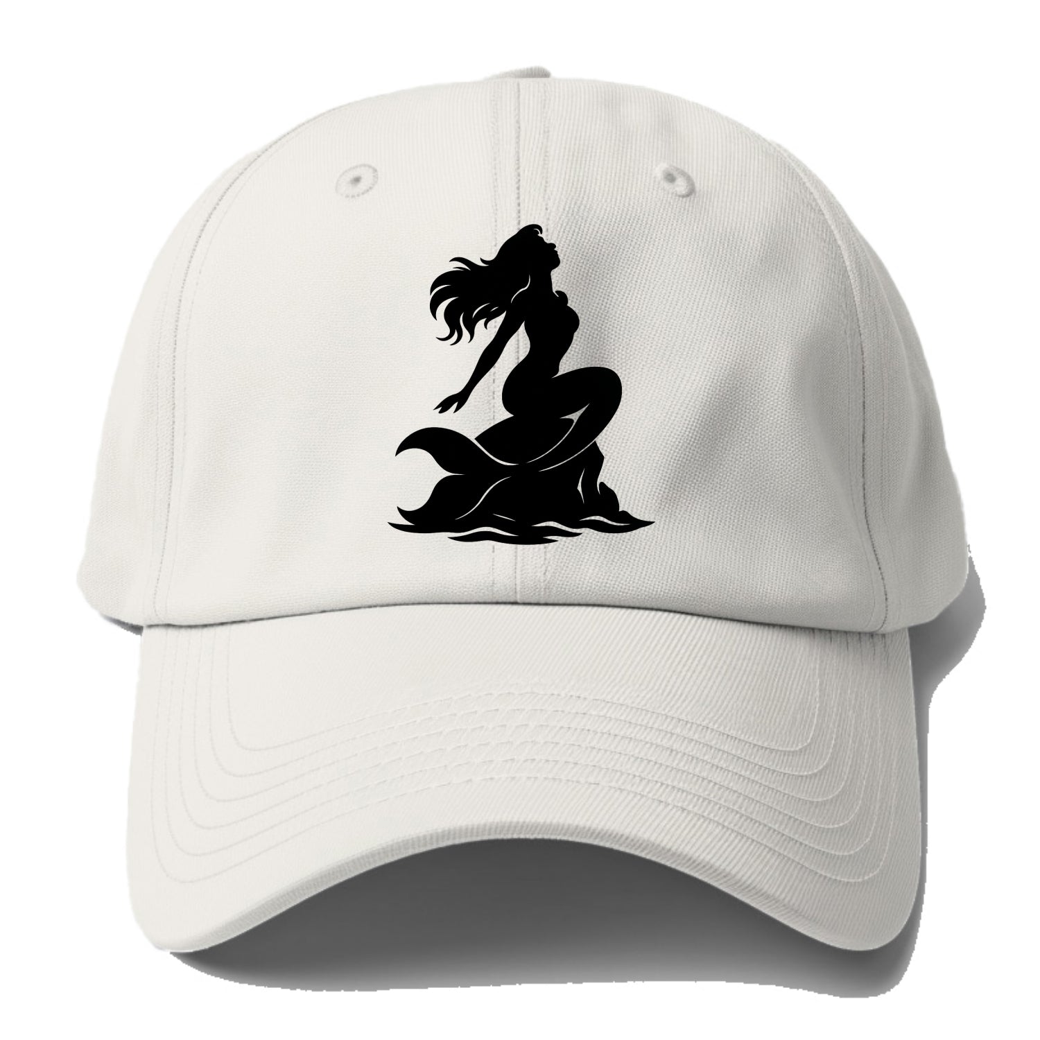 Mermaid on ocean rock - Baseball Cap For Big Heads - Off White