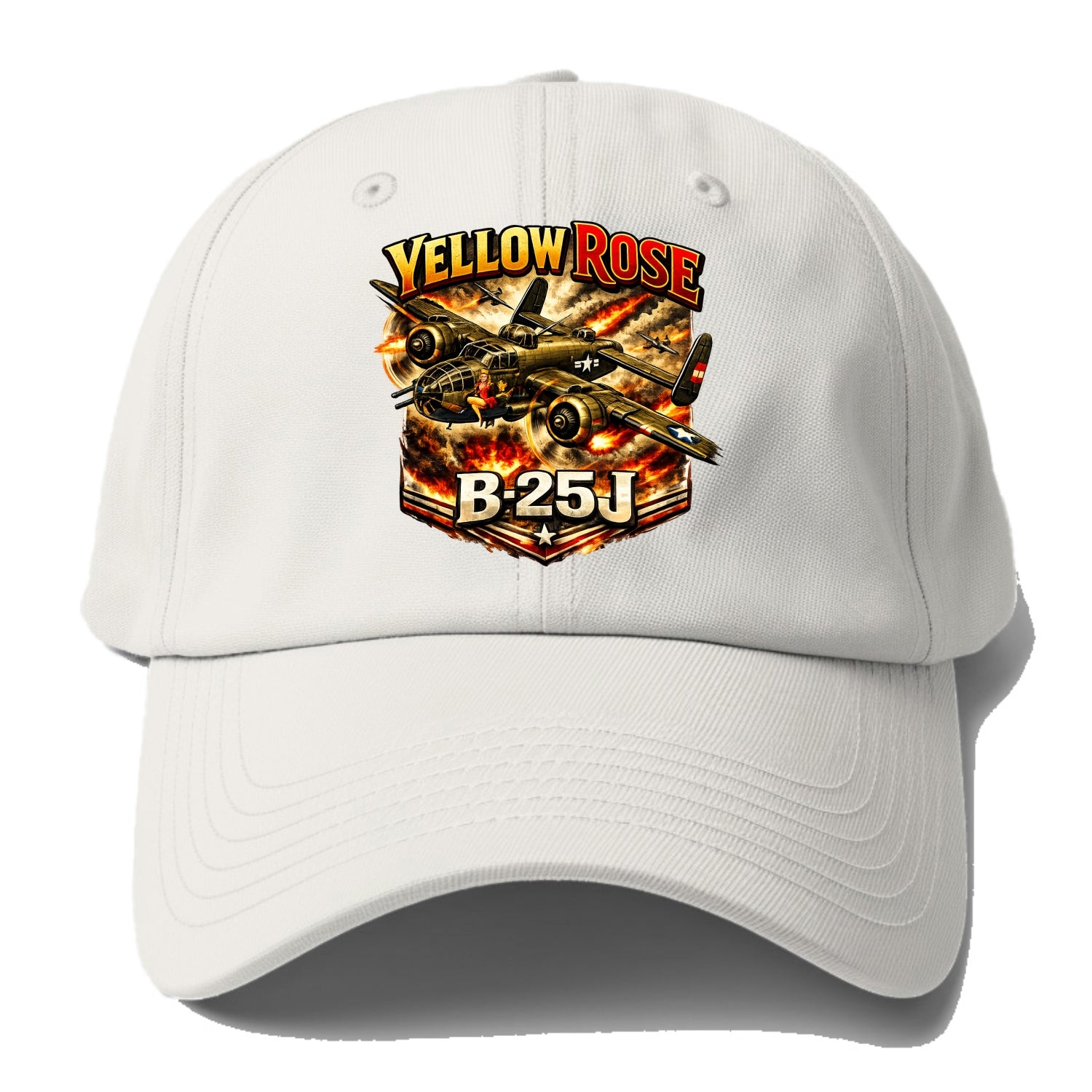 B 25j Yellow Rose - Baseball Cap For Big Heads - Off White