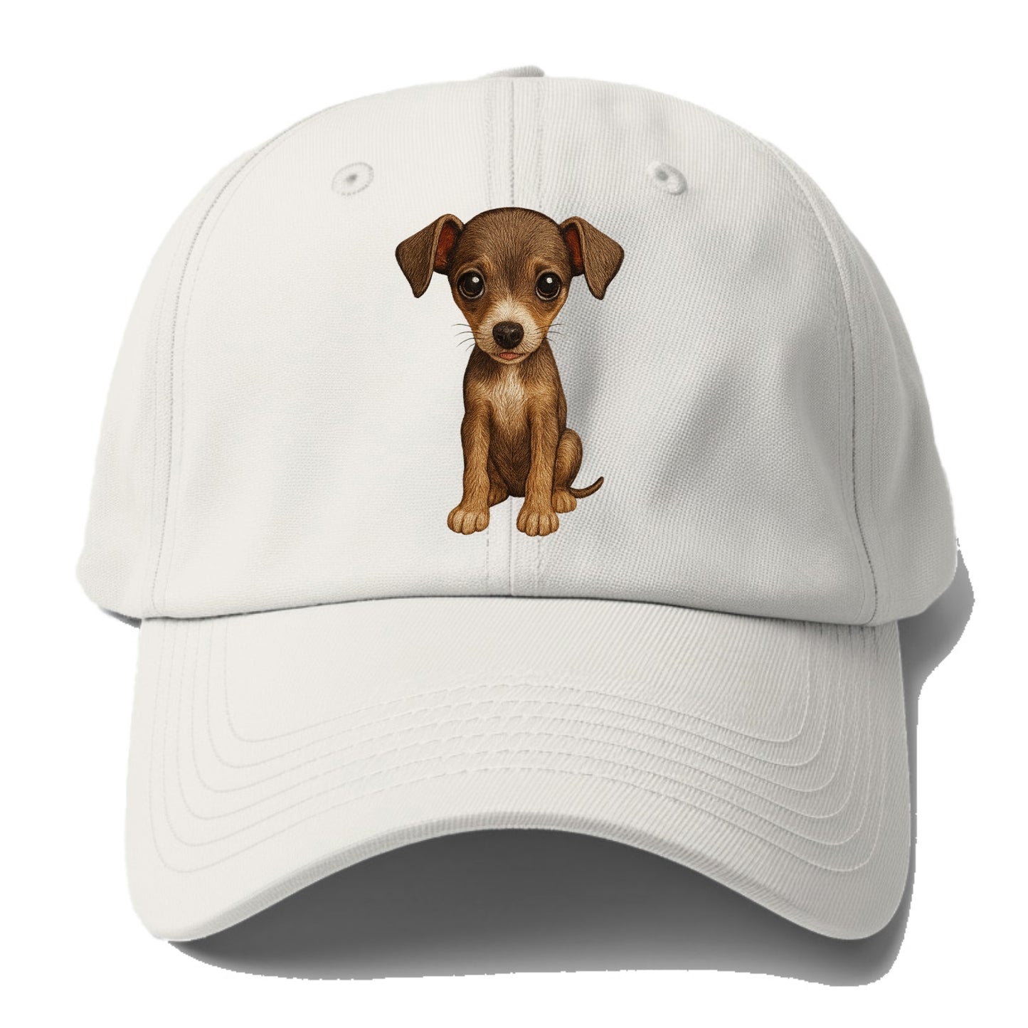 Baby Italian Greyhound Puppy - sleek tiny body, long legs, gentle eyes, - Baseball Cap - Off White