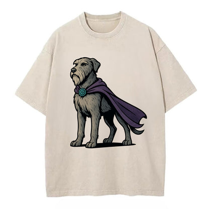 Irish Wolfhound Mystic Hero  - Vintage T-shirt - Off White