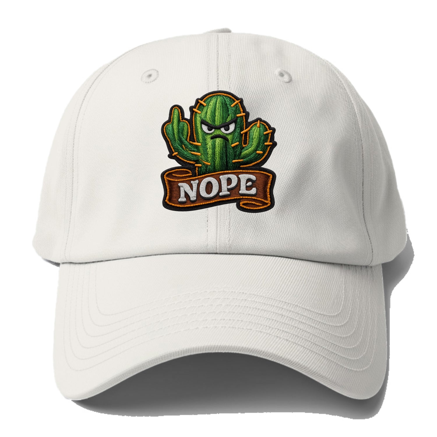 NOPE CACTUS - cactus with attitude in green , prickly personality - Baseball Cap - Off White