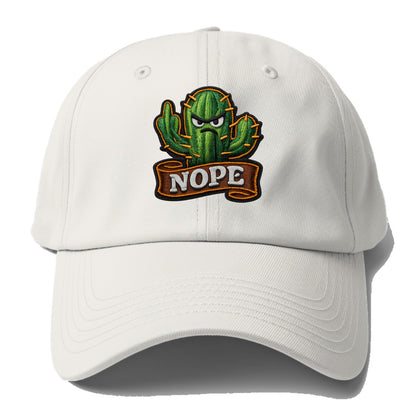 NOPE CACTUS - cactus with attitude in green , prickly personality - Baseball Cap - Off White