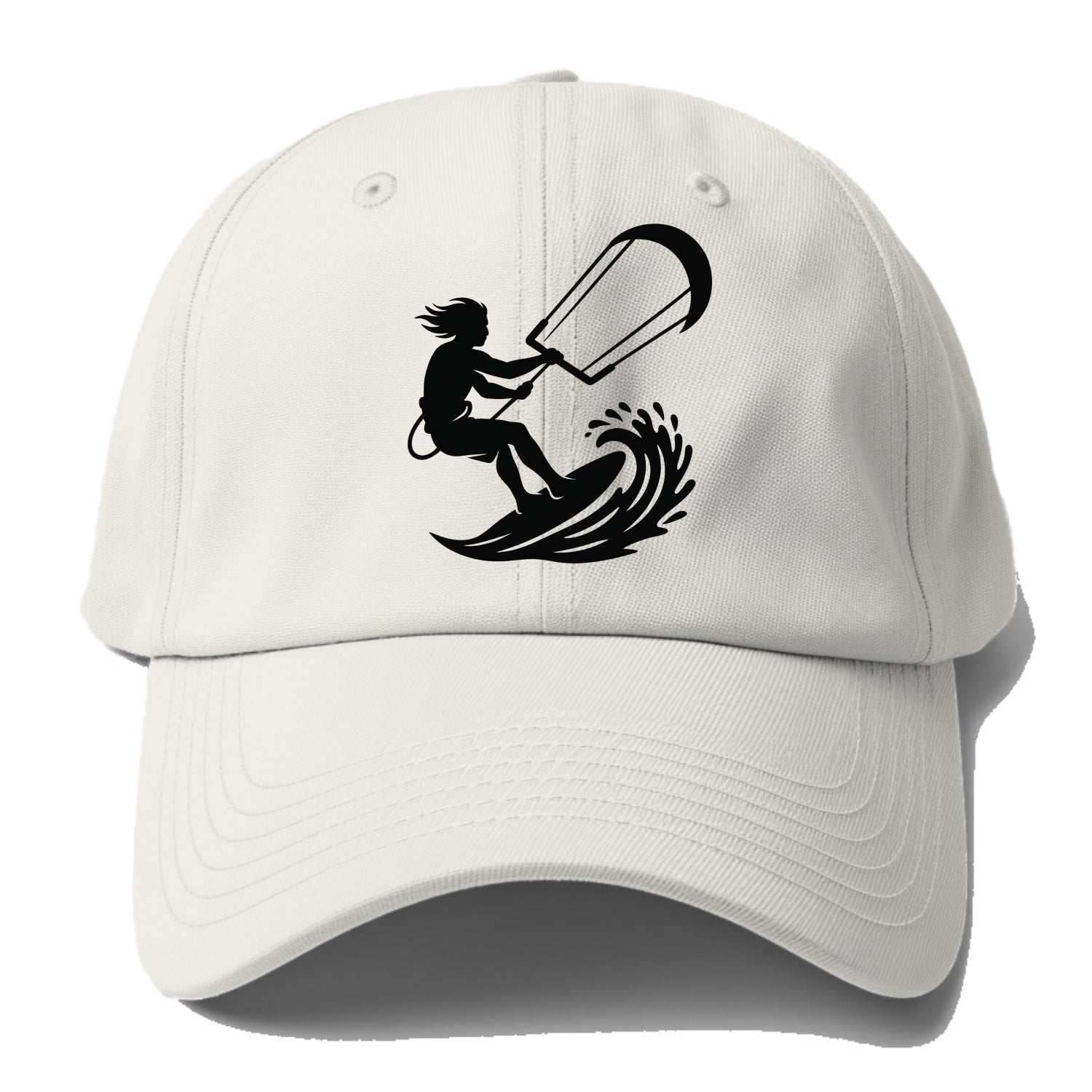 Kite surfer riding wave - Baseball Cap - Off White