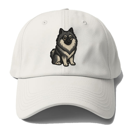 Keeshond - Gray and black spectacles embroidered design - Baseball Cap For Big Heads