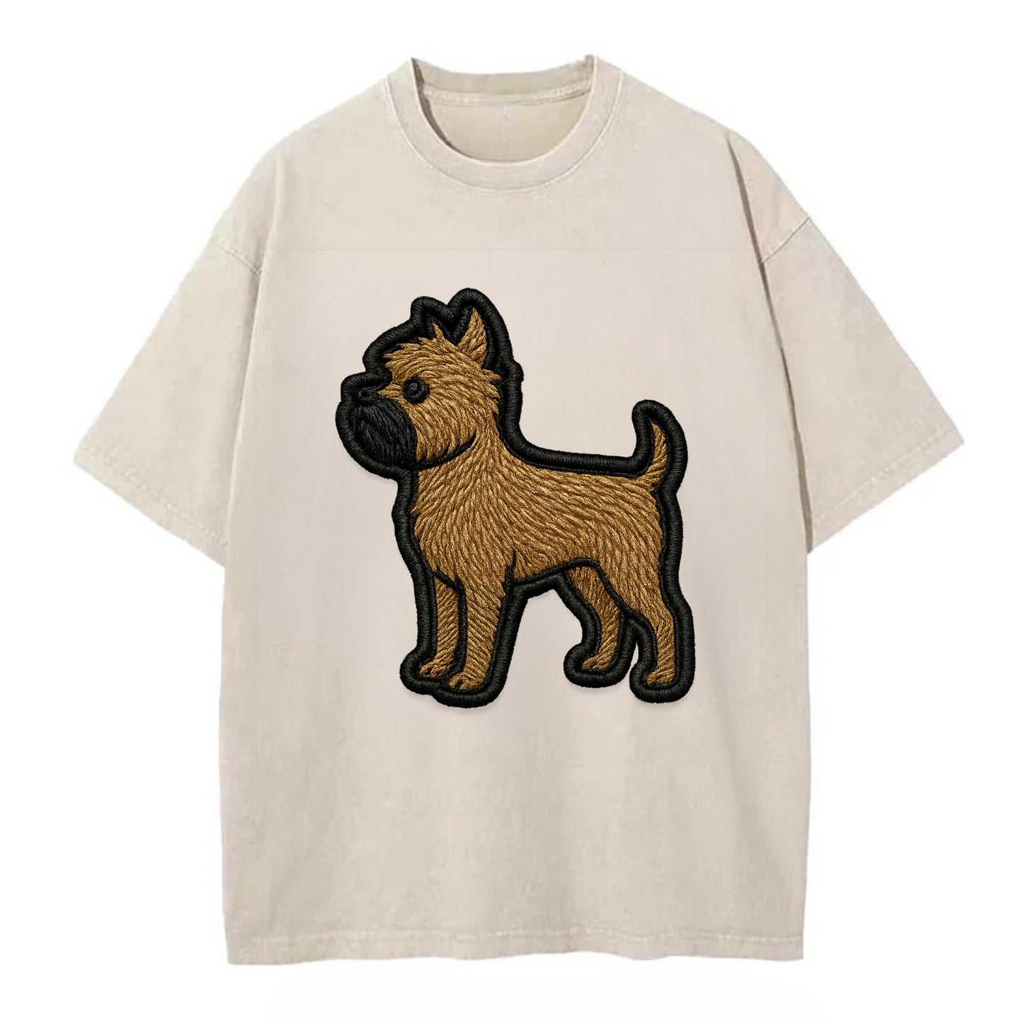 Affenpinscher - Contemporary wiry design - Vintage T-shirt - Off White