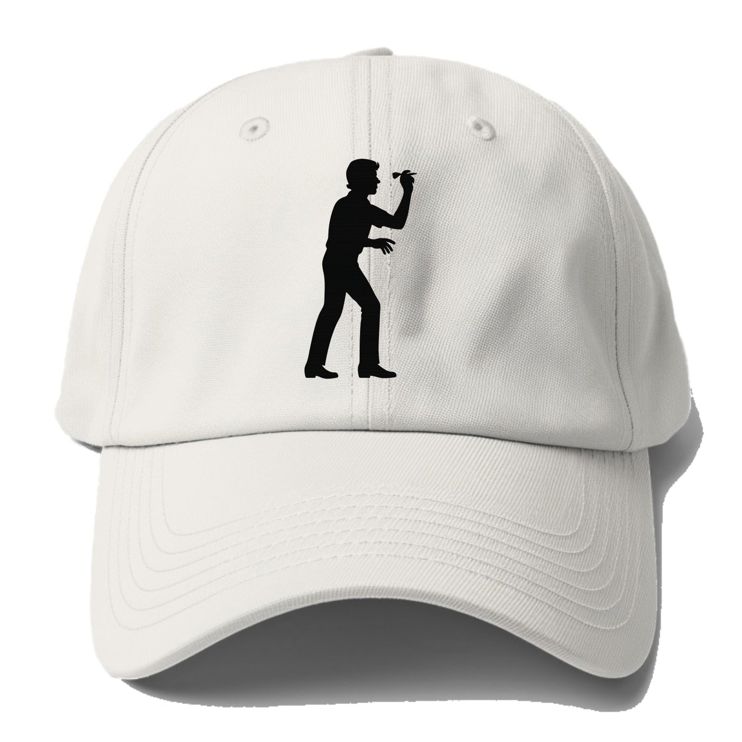 Darts player in throwing stance - Baseball Cap - Off White