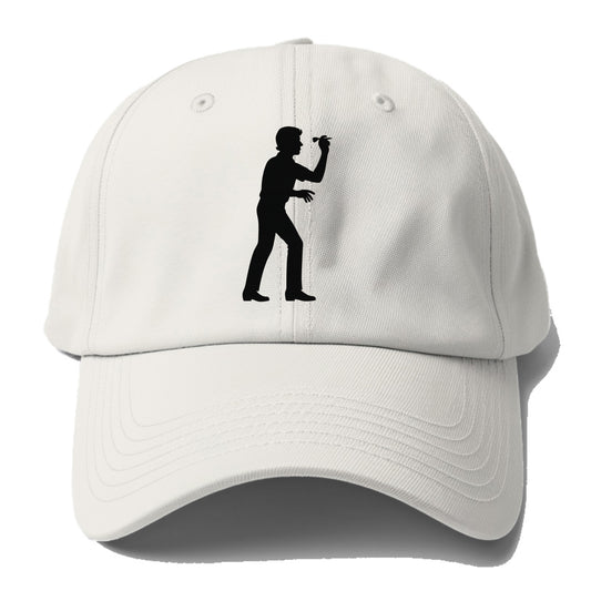 Darts player in throwing stance - Baseball Cap - Off White
