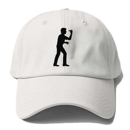 Darts player in throwing stance - Baseball Cap