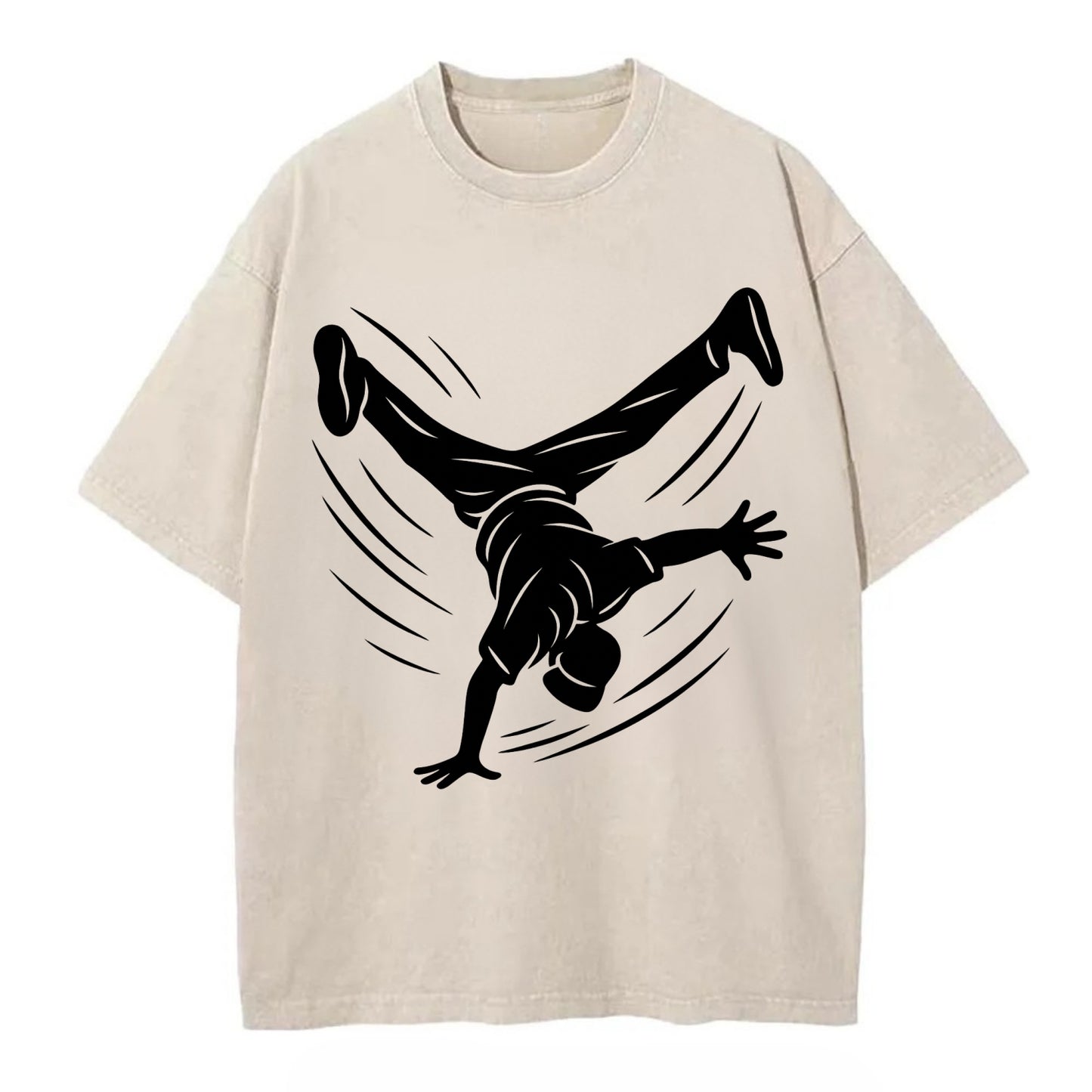 Breakdancer windmill move - Vintage T-shirt - Off White
