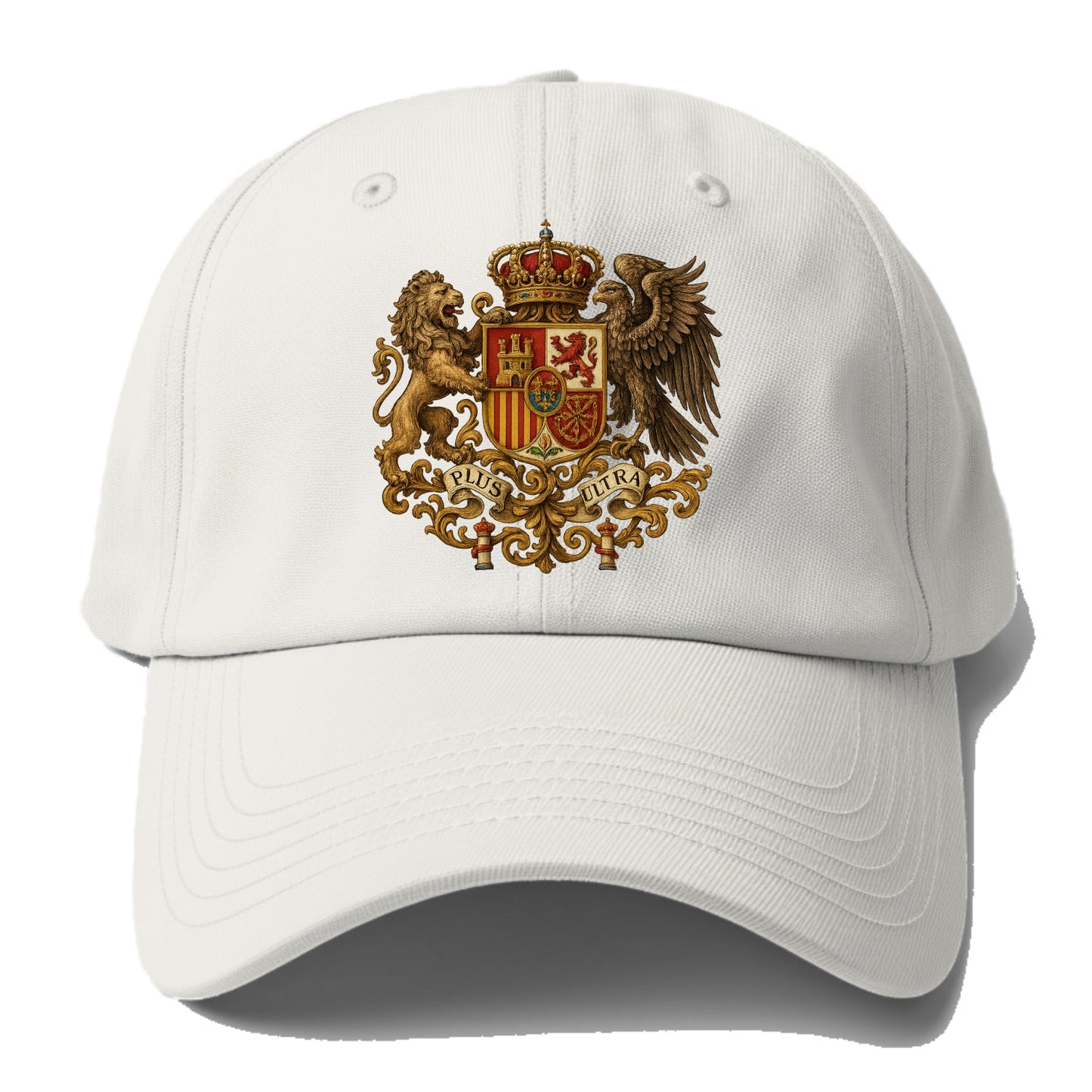 Spain Royal Logo (traditional Corona Real Española, Plus Ultra Banner, Premium Emblem) Baseball Cap - Off White