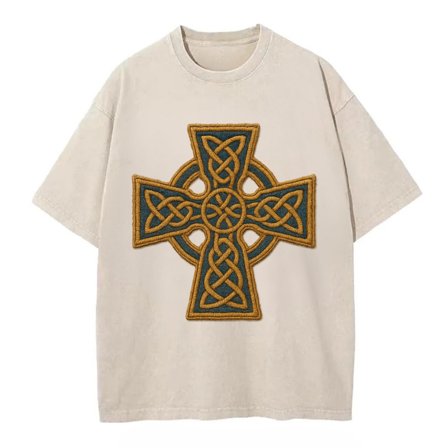 Book Of Kells Cross - Vintage T-shirt - Off White