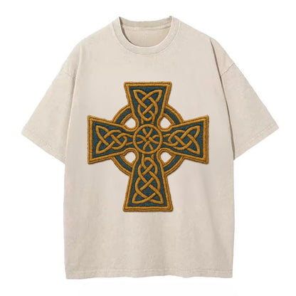 Book Of Kells Cross - Vintage T-shirt - Off White