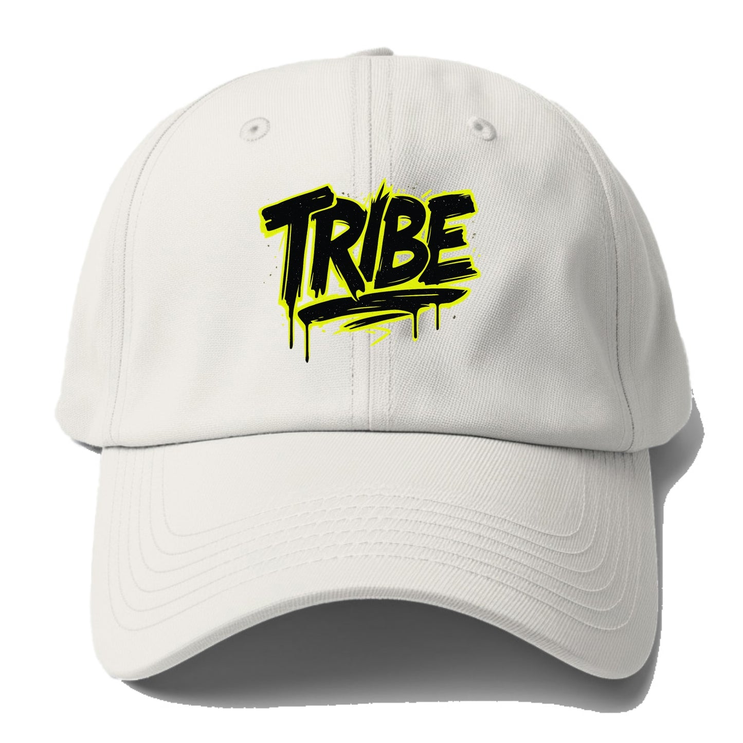 Bold typography design - "TRIBE" - your community, your group - Baseball Cap For Big Heads - Off White
