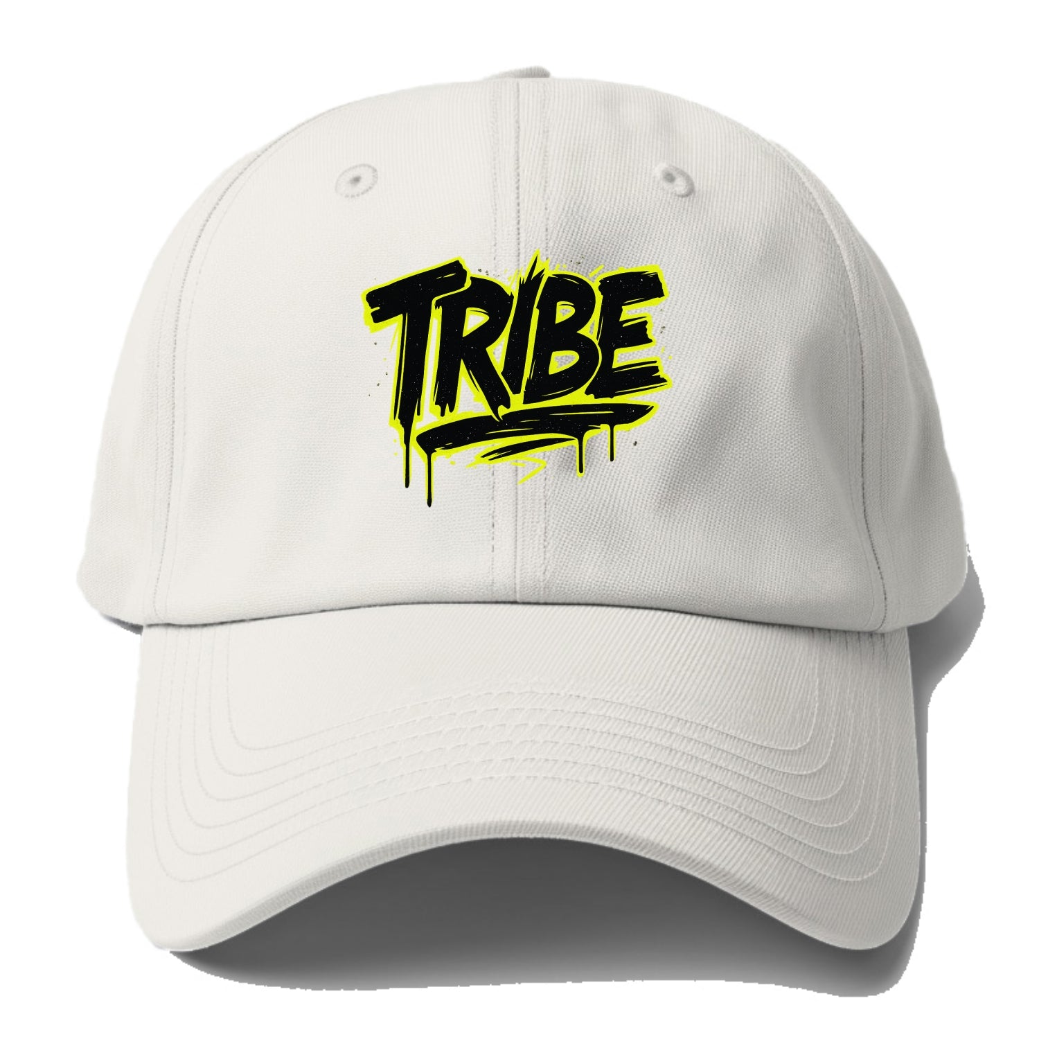 Bold typography design - "TRIBE" - your community, your group - Baseball Cap For Big Heads - Off White