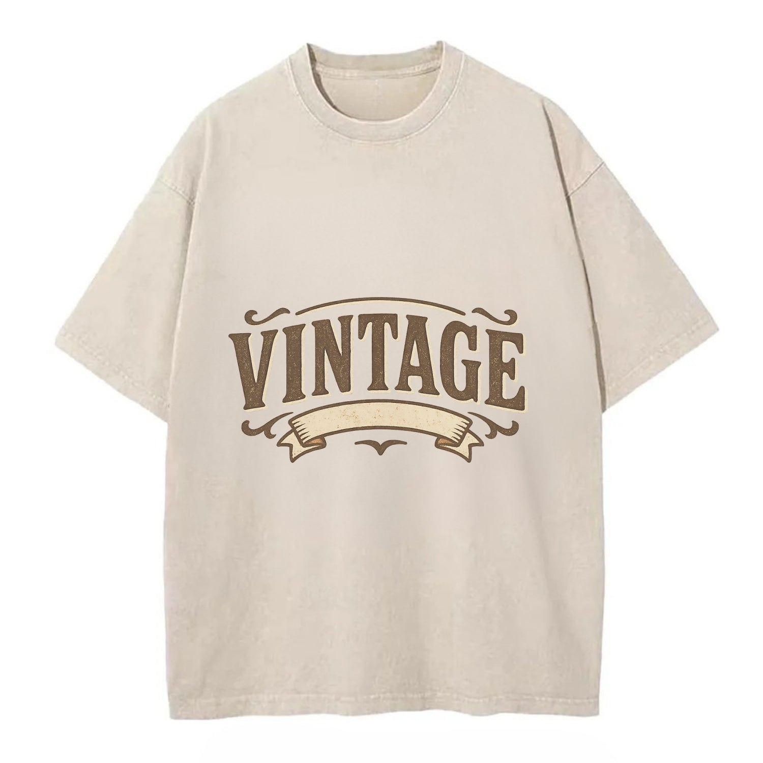 Bold typography design - "CENTERED" - aligned, focused, balanced within - Vintage T-shirt - Off White