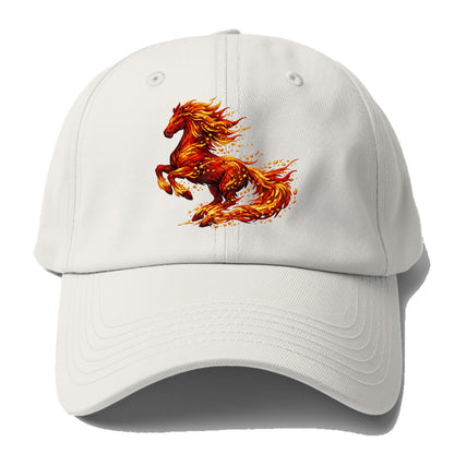 EMBER RISING | Sparks forming into horse shape | Particles of fire | Energy - Baseball Cap - Off White