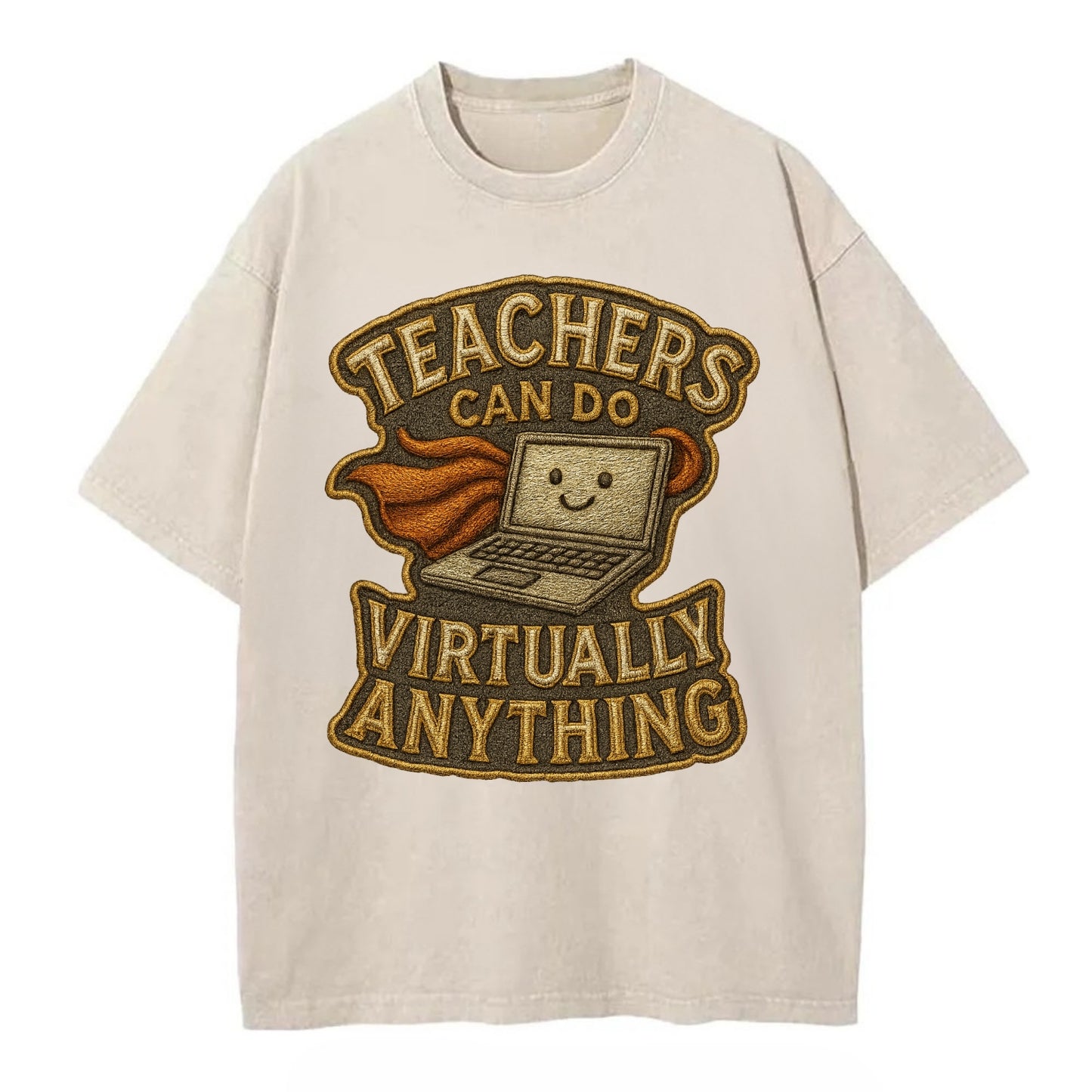 Teachers Can Do Virtually Anything  - Vintage T-shirt - Off White