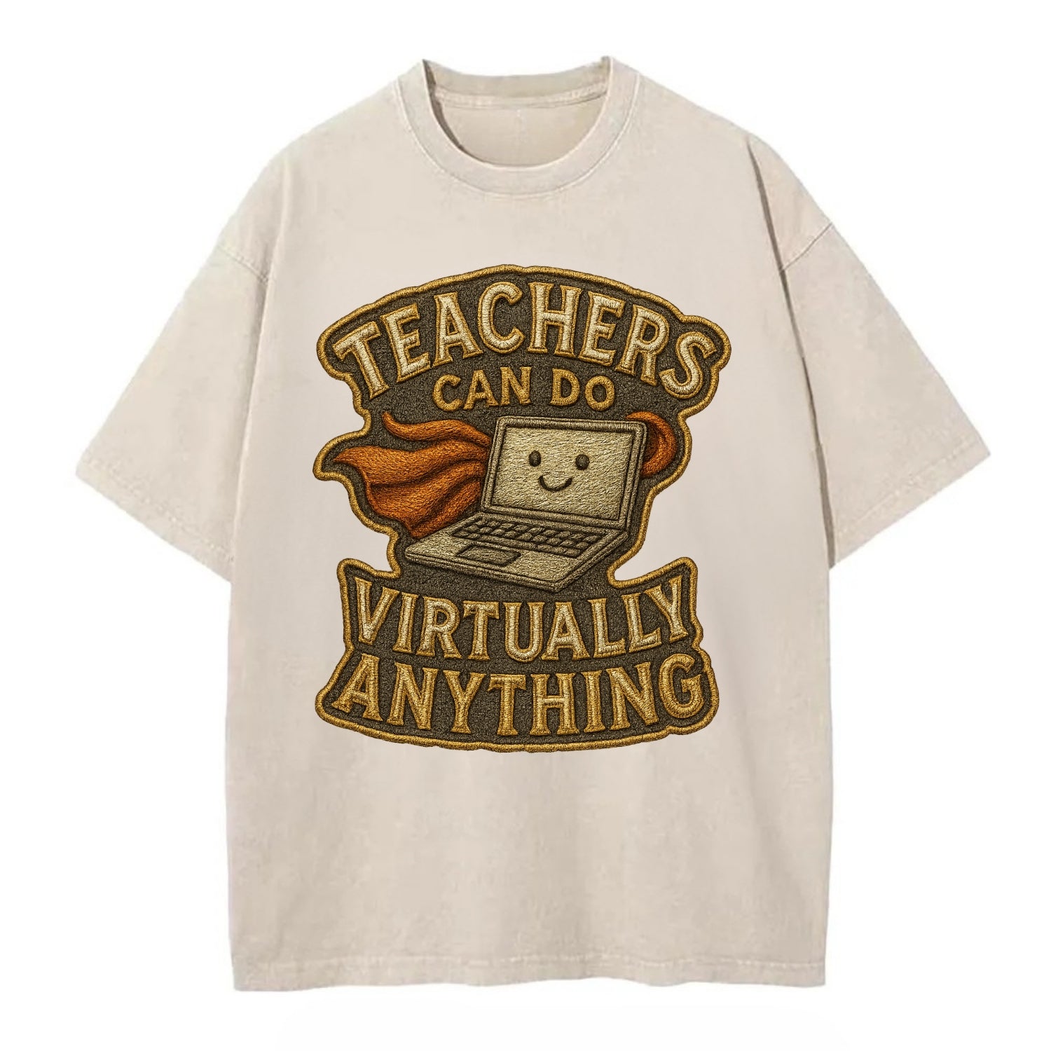 Teachers Can Do Virtually Anything  - Vintage T-shirt - Off White