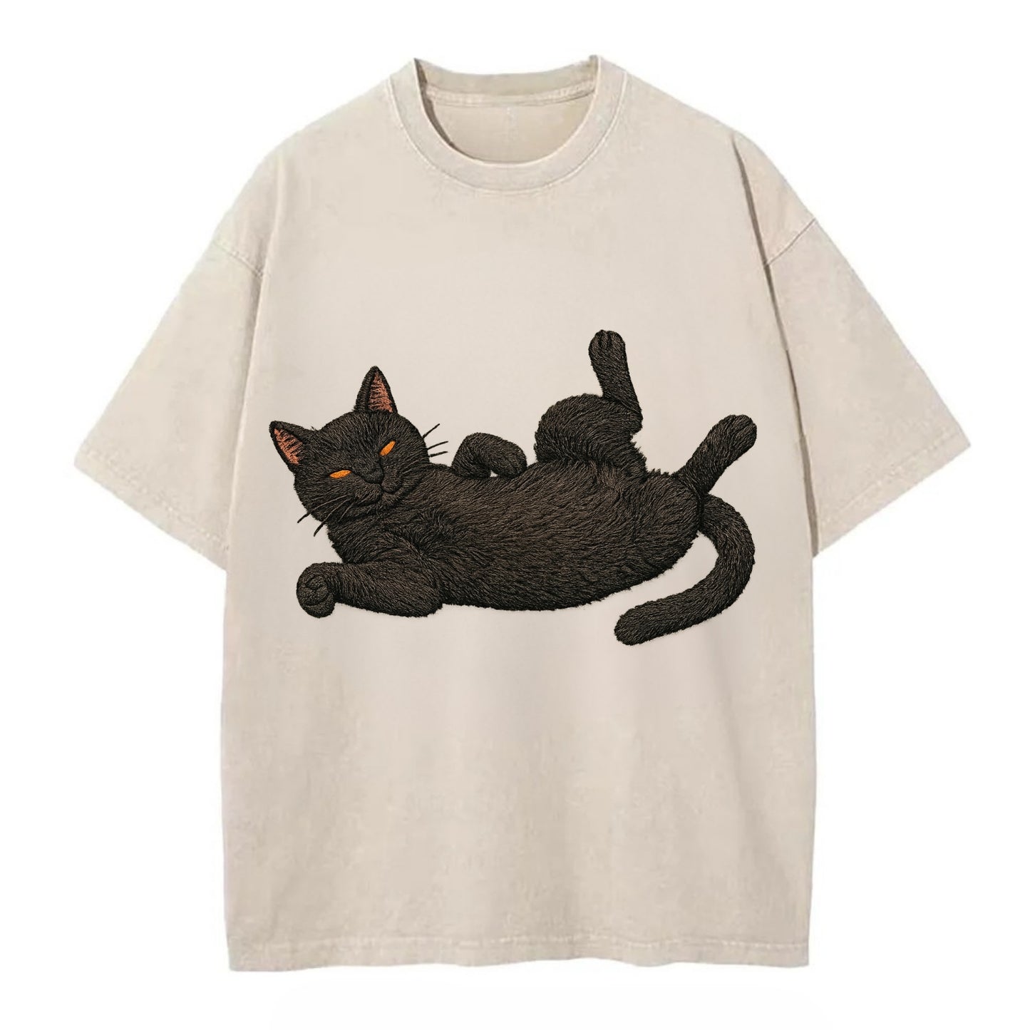 Bombay  fully relaxed sprawled out embro Vintage T-shirt - Off White