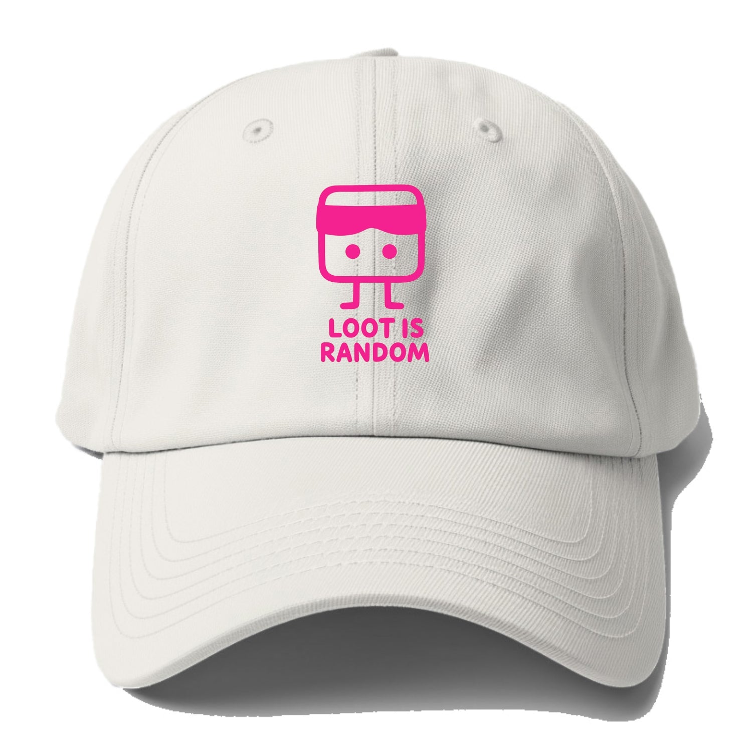 LOOT IS RANDOM | Dice wearing blindfold - Baseball Cap For Big Heads - Off White
