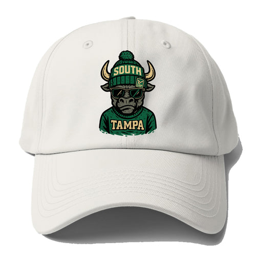 Tampa Bull wearing South Florida beanie with USF patch - Baseball Cap For Big Heads
