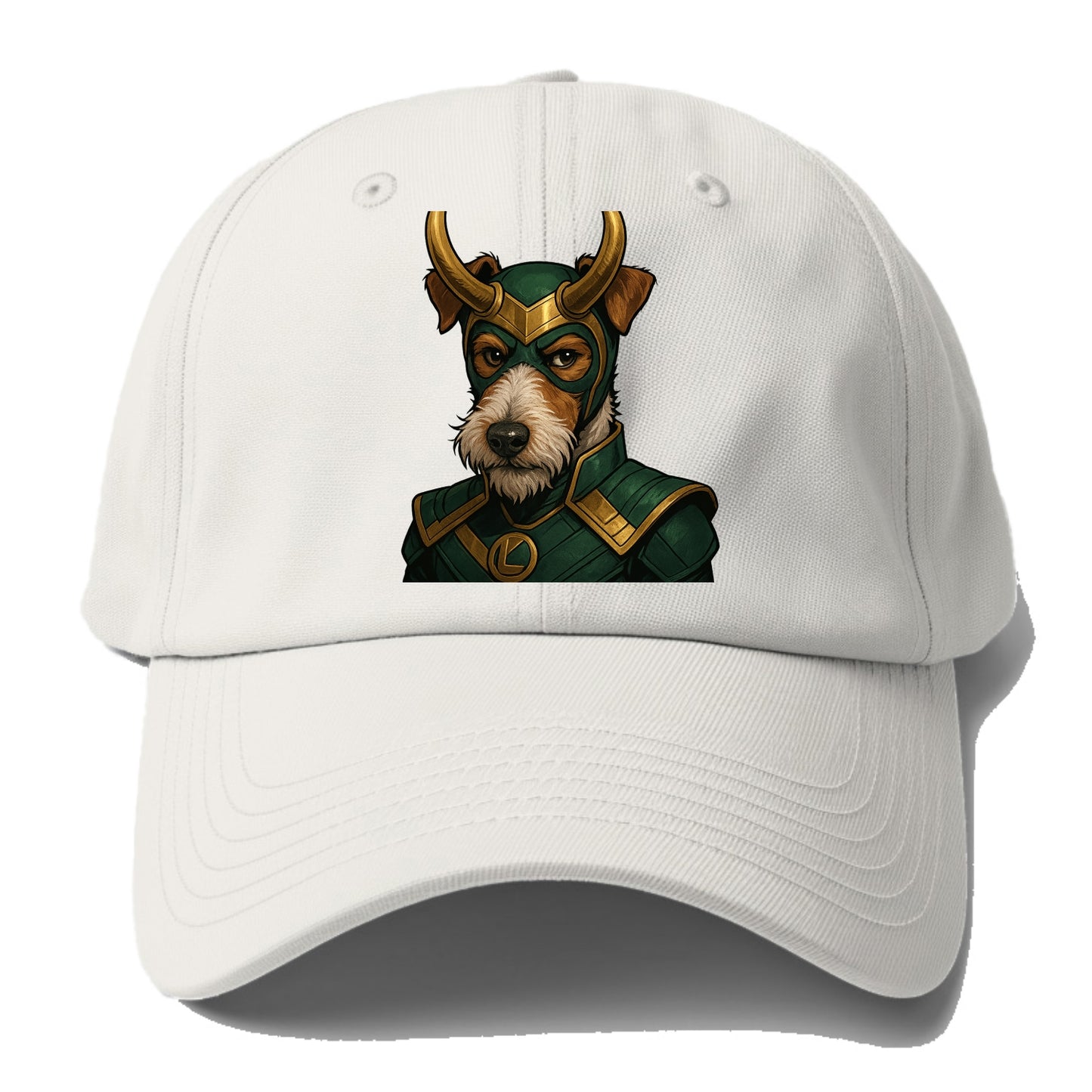 Fox Terrier Loki  - Baseball Cap For Big Heads - Off White