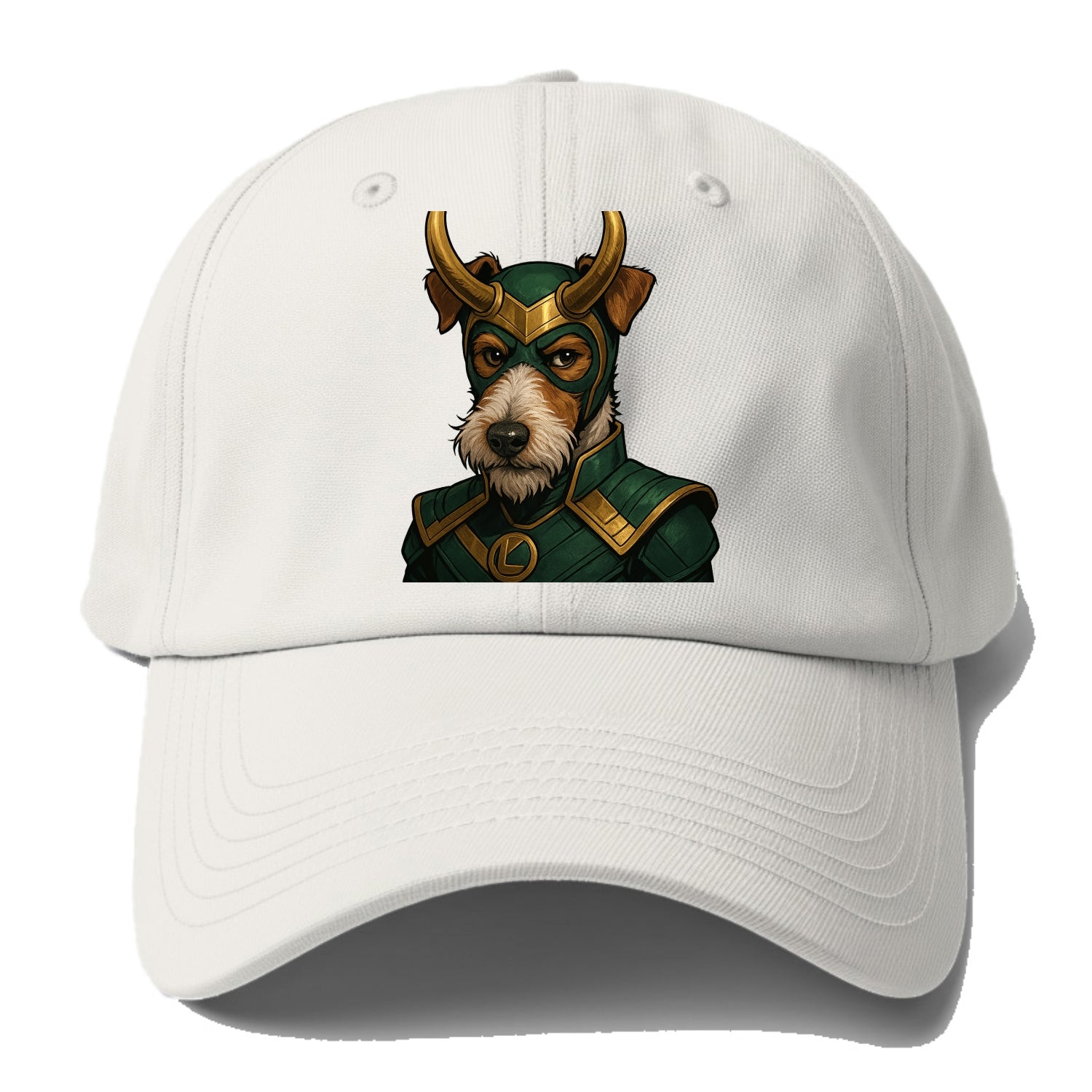 Fox Terrier Loki  - Baseball Cap For Big Heads - Off White