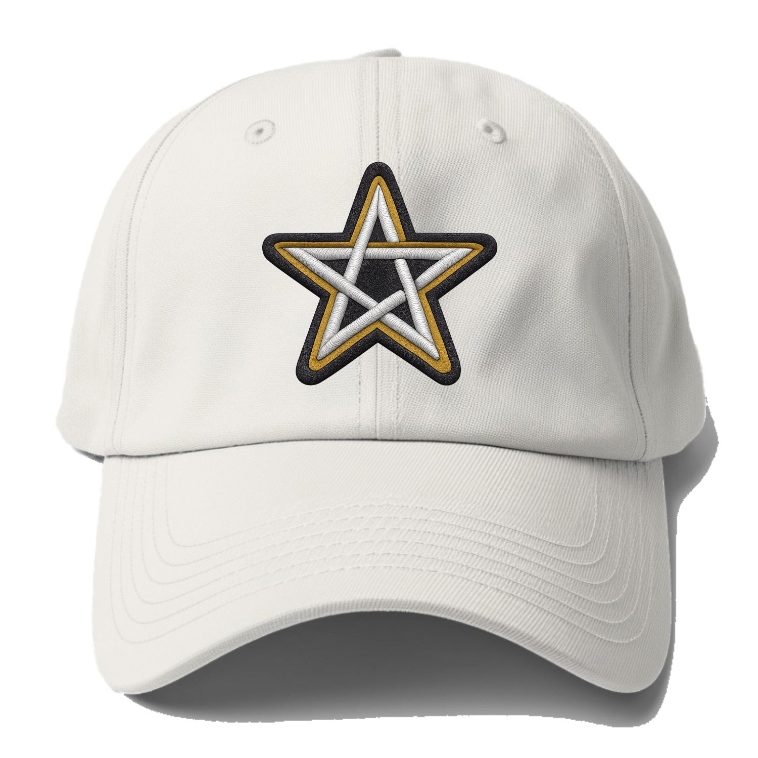 PENTAGRAM STAR - five point star in silver , protection - Baseball Cap - Off White