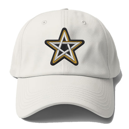 PENTAGRAM STAR - five point star in silver , protection - Baseball Cap - Off White