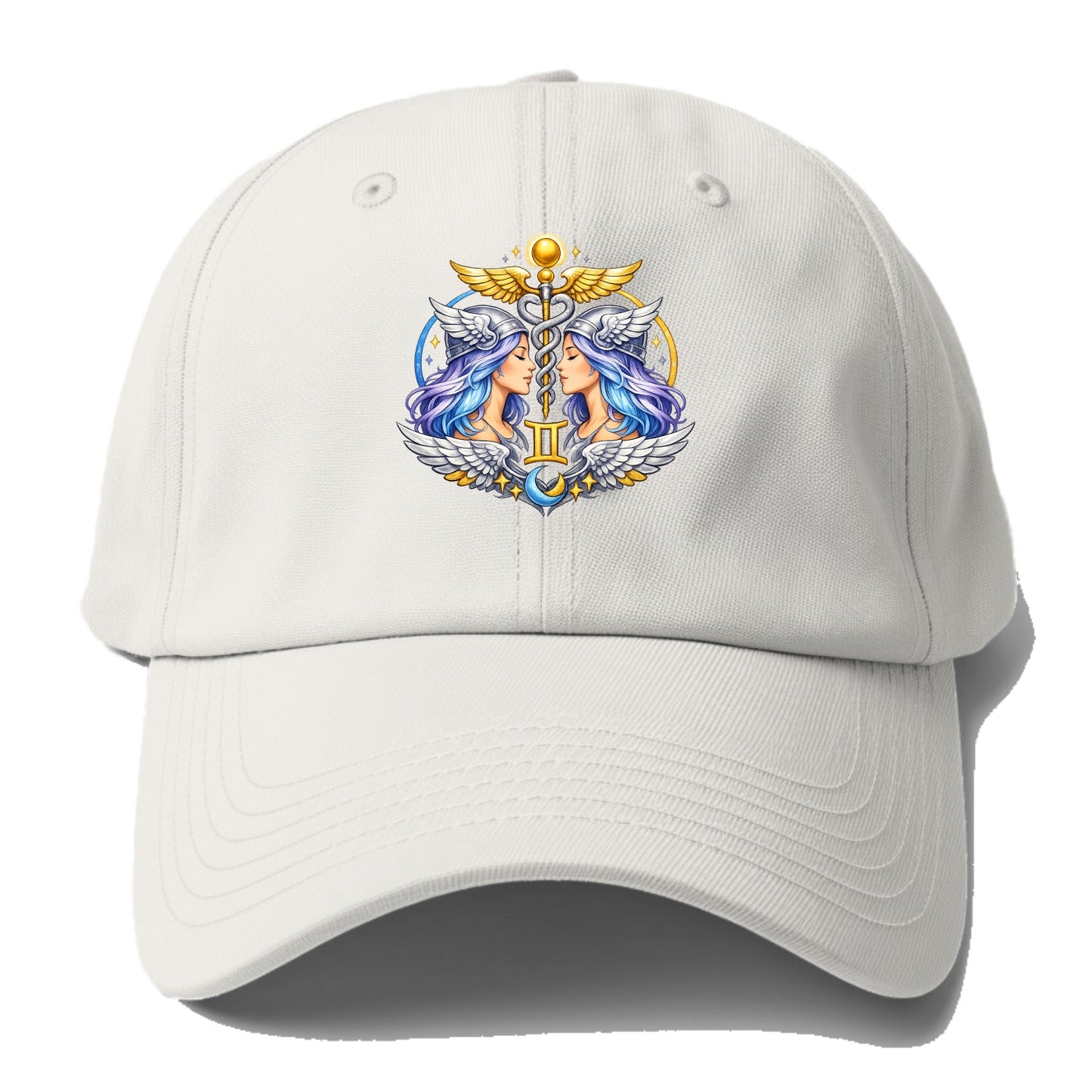 MERCURY WINGS | Winged messenger symbol | Caduceus staff | Swift communication | - Baseball Cap - Off White