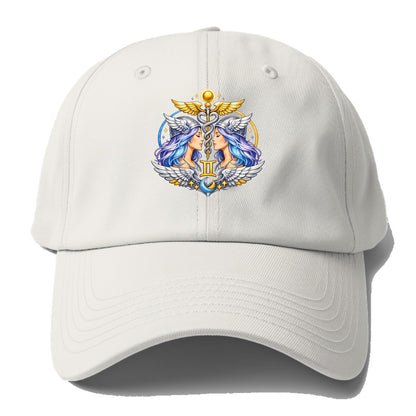 MERCURY WINGS | Winged messenger symbol | Caduceus staff | Swift communication | - Baseball Cap - Off White