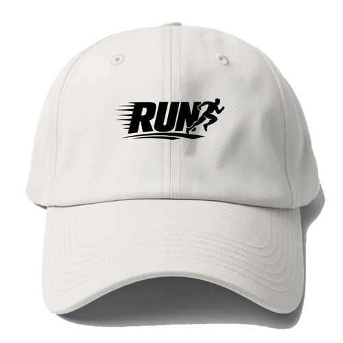 Bold typography design - RUN - cardio life, runner identity - Baseball Cap